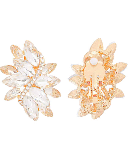 Clip On Gold Marquise Medium Earrings for Women