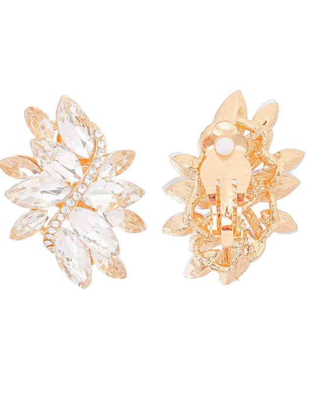 Clip On Gold Marquise Medium Earrings for Women