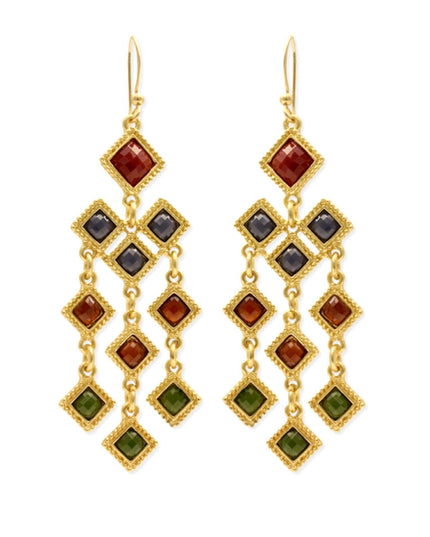 Gold Diamond Resin Earrings