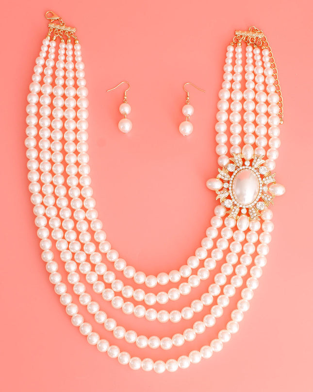 Cream 5 Strand Vintage Pearl Set