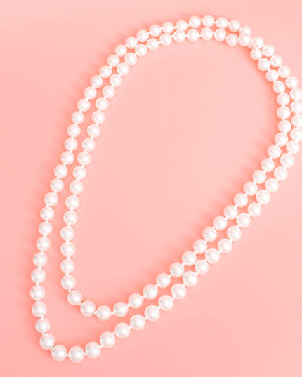 Cream 12mm Endless Glass Pearl Necklace