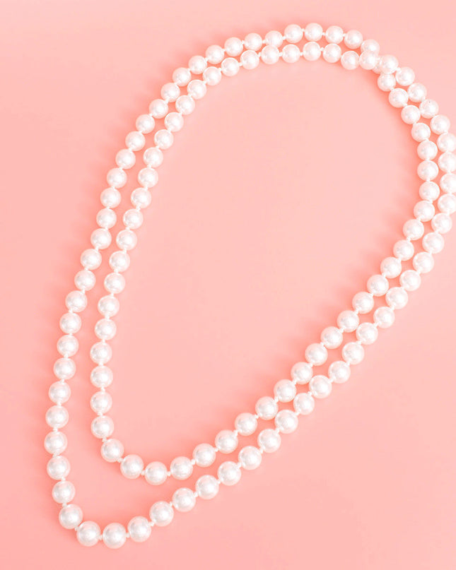 Cream 12mm Endless Glass Pearl Necklace