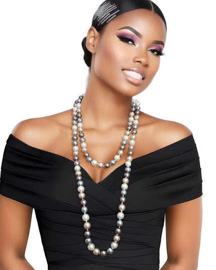 Necklace Multi Glass 12mm Pearls for Women