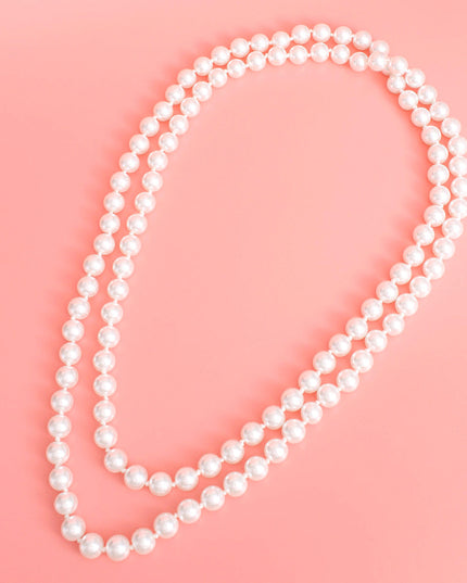 Necklace White Glass 12mm Pearls for Women
