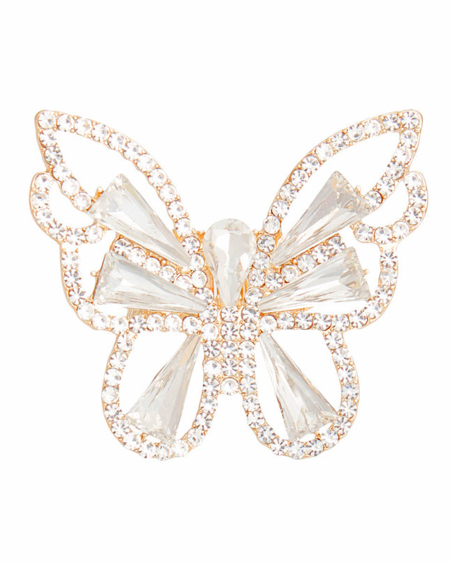 Ring Gold Butterfly Crystal Stretch for Women