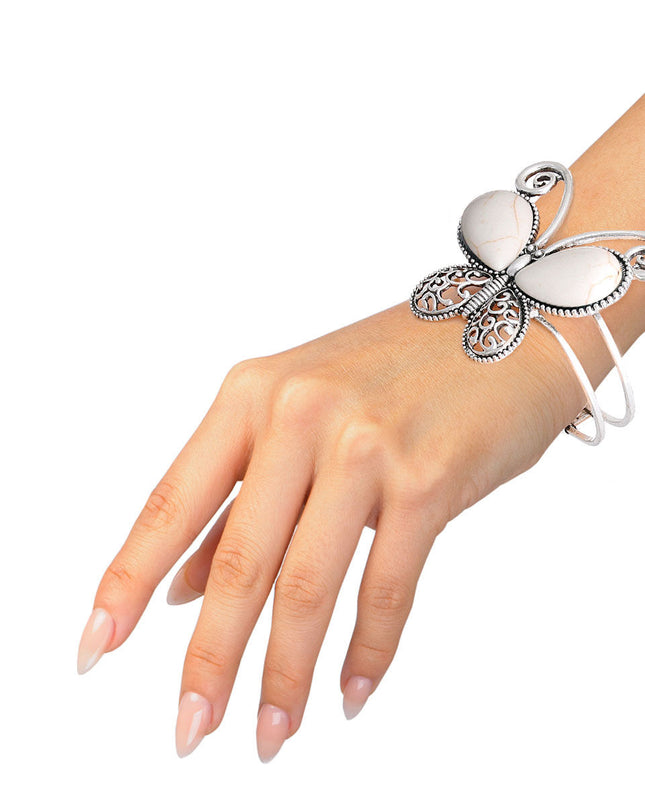 White Butterfly Hinge Cuff