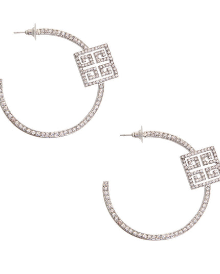 Shimmering Elegance: Silver Rhinestone Hoops