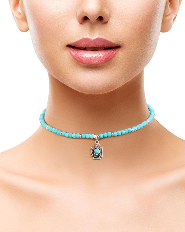 Turquoise Natural Stone Tunderbird Bracelet