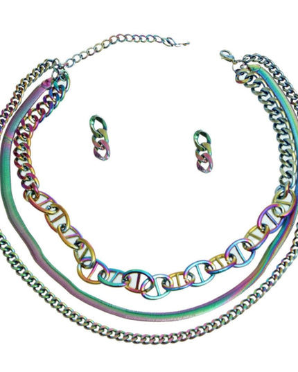 Rainbow Metal 3 Layer Anchor Chain
