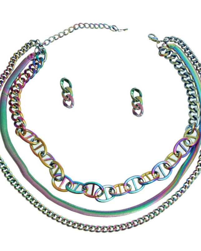 Rainbow Metal 3 Layer Anchor Chain