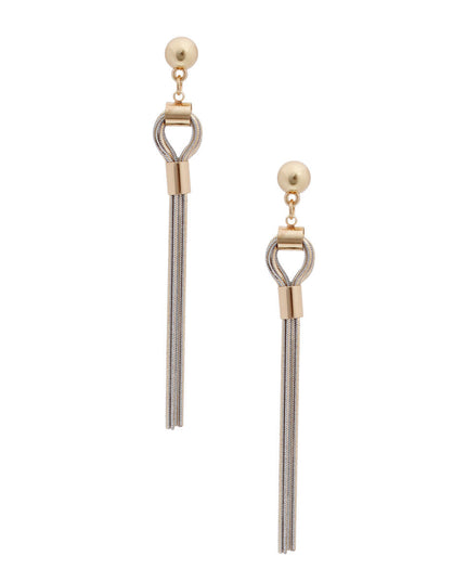 Gold Knotted Chain Tassel Earrings