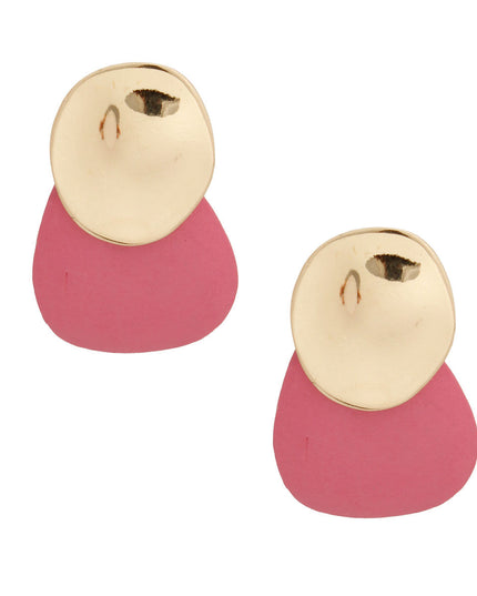 Pink and Gold Wooden Studs