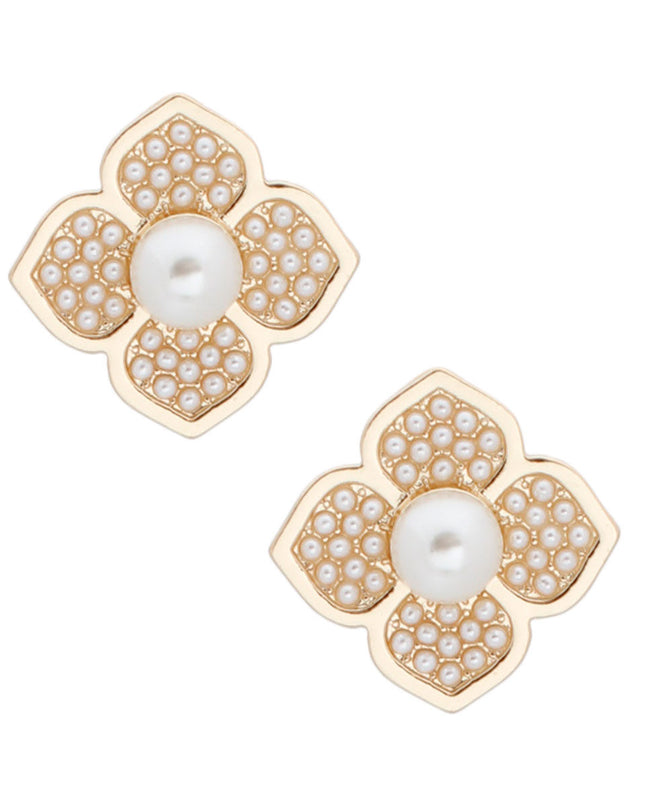 Pearlescent Bloom: Flower Studs