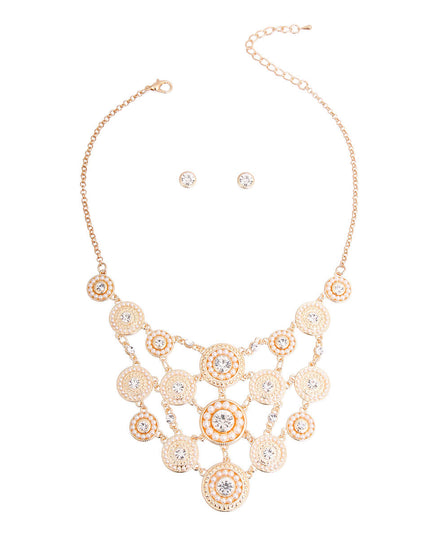 Cream Pearl and Stone Bib Set