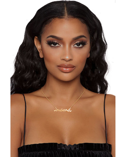 Gold Script Mama Pendant Necklace