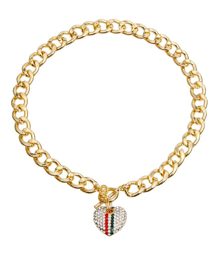 Striped Heart Toggle Necklace