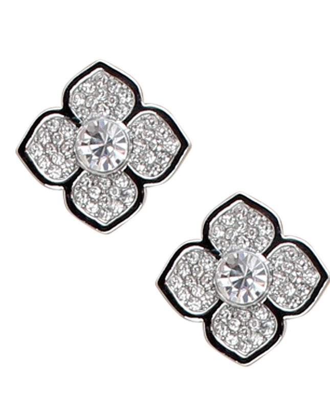Silver Petals: Flower Studs
