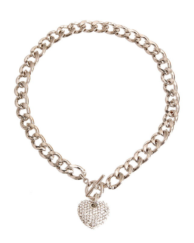 Silver Heart Toggle Necklace