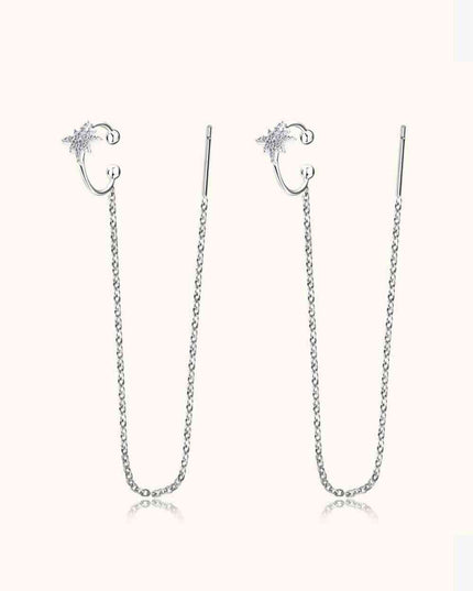 Moissanite 925 Sterling Silver Threader Earrings