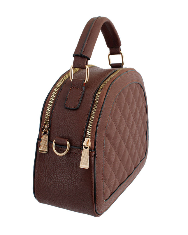 Brown Quilted Canteen Bag