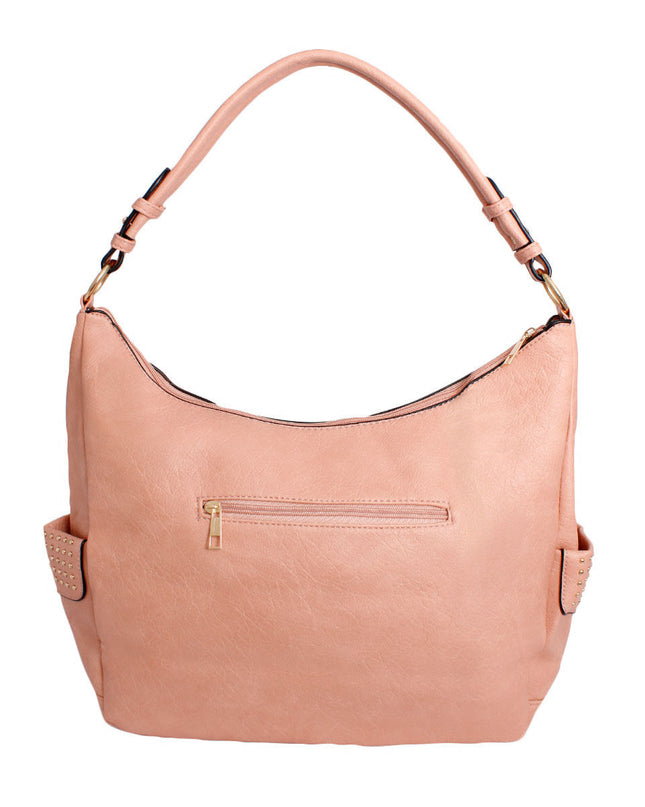 Purse Pink and Gold Stud Hobo Bag for Women