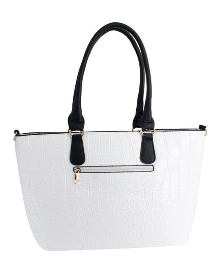 Black White Croc Kelly Tote Bag