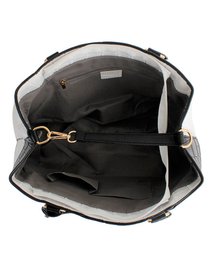 Black White Croc Kelly Tote Bag