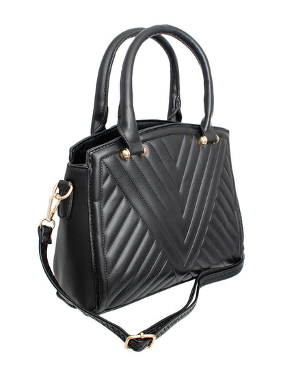 Purse Black Chevron Quilted Set Bag for Women