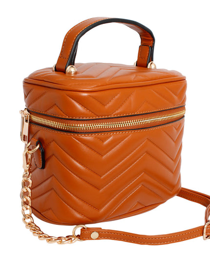 Purse Camel Vanity Case Crossbody for Women