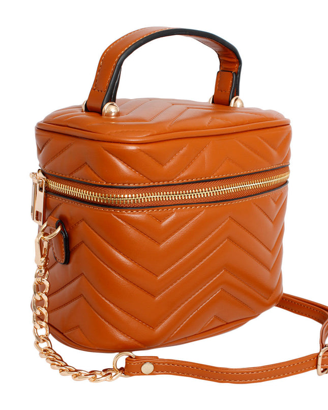 Purse Camel Vanity Case Crossbody for Women