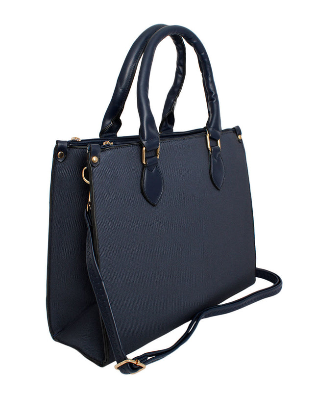 Purse Blue Pebble Grain Satchel Handbag for Women