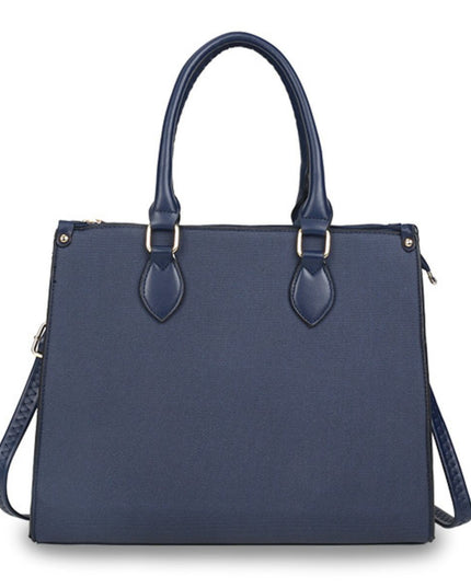 Purse Blue Pebble Grain Satchel Handbag for Women