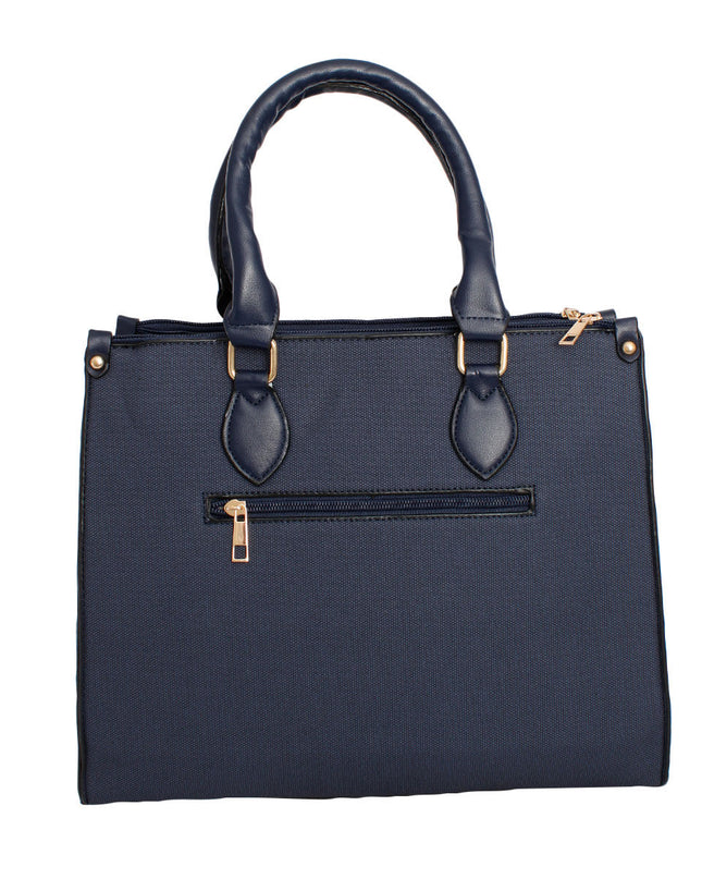 Purse Blue Pebble Grain Satchel Handbag for Women
