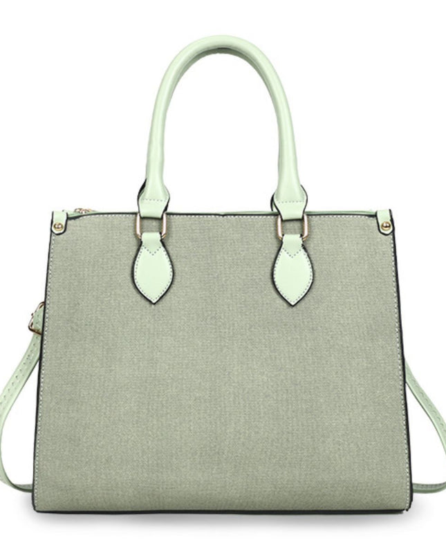 Purse Green Pebble Grain Satchel Handbag for Women