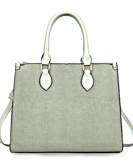 Purse Green Pebble Grain Satchel Handbag for Women