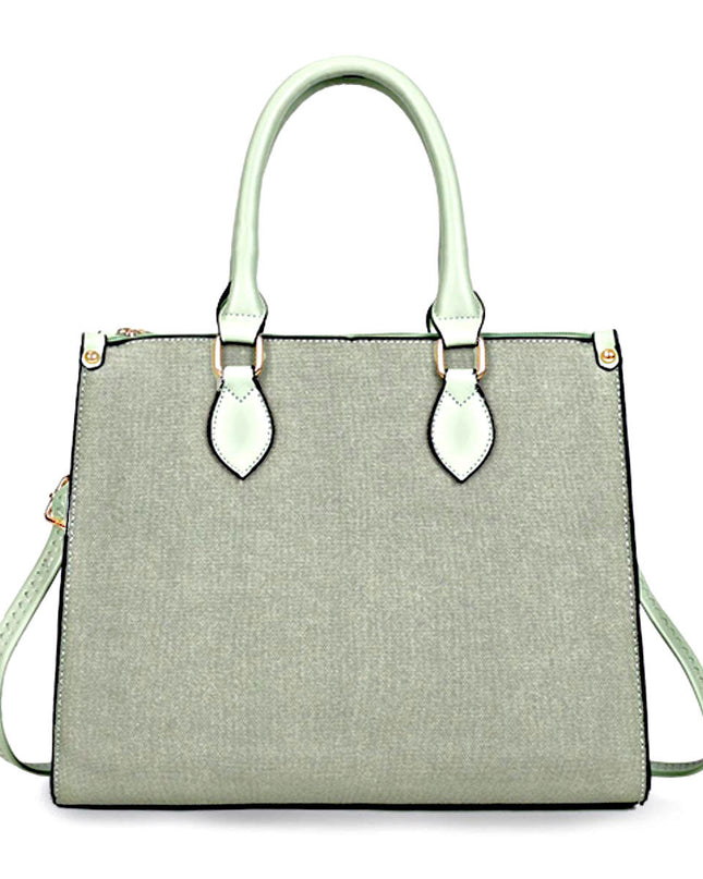 Purse Green Pebble Grain Satchel Handbag for Women