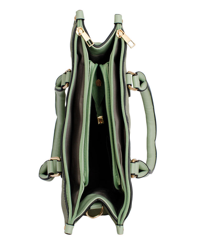 Purse Green Pebble Grain Satchel Handbag for Women