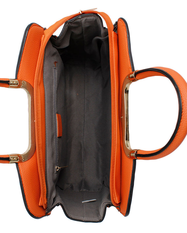 Purse Orange Satchel Handbag for Women
