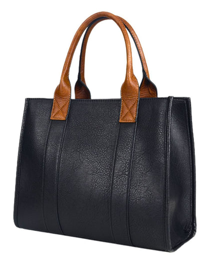Purse Black Soft Grain Satchel Bag for Women