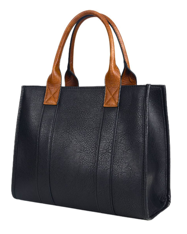 Purse Black Soft Grain Satchel Bag for Women