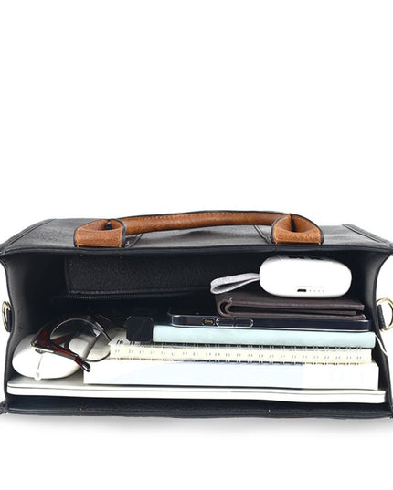 Purse Black Soft Grain Satchel Bag for Women