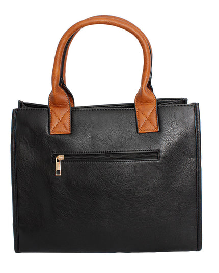 Purse Black Soft Grain Satchel Bag for Women