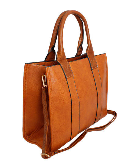 Purse Camel Soft Grain Satchel Bag for Women