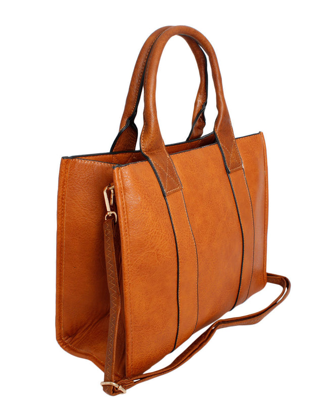 Purse Camel Soft Grain Satchel Bag for Women