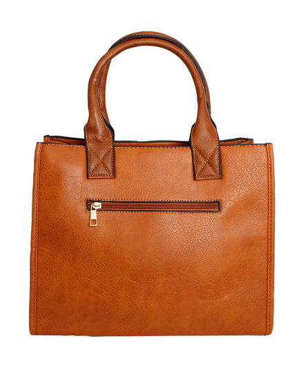 Purse Camel Soft Grain Satchel Bag for Women