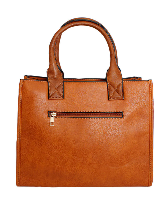 Purse Camel Soft Grain Satchel Bag for Women