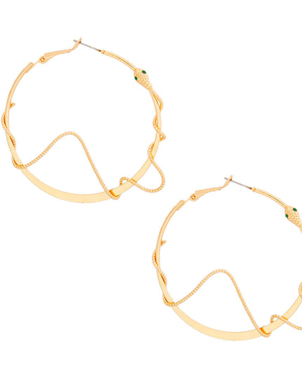 Gold Snake Wrapped Hoops