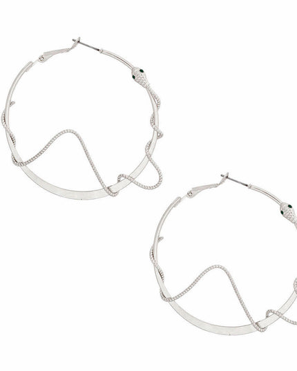 Silver Snake Wrapped Hoops