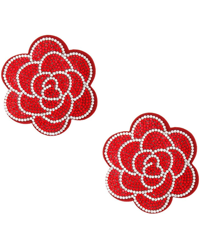 Large Red Flower Stone Studs