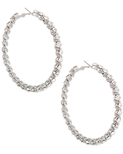 Silver Ball Chain Wrapped Hoops
